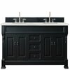 James Martin Vanities Brookfield 72in Double Vanity, Antique Black w/ 3 CM Eternal Jasmine Pearl Quartz Top 147-114-5731-3EJP